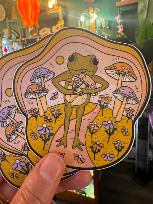 Friendly Froggy Durable Vinyl Sticker - Moon Room Shop and Wellness