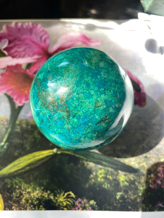 Chrysocolla Sphere 395 g Peru - Moon Room Shop and Wellness