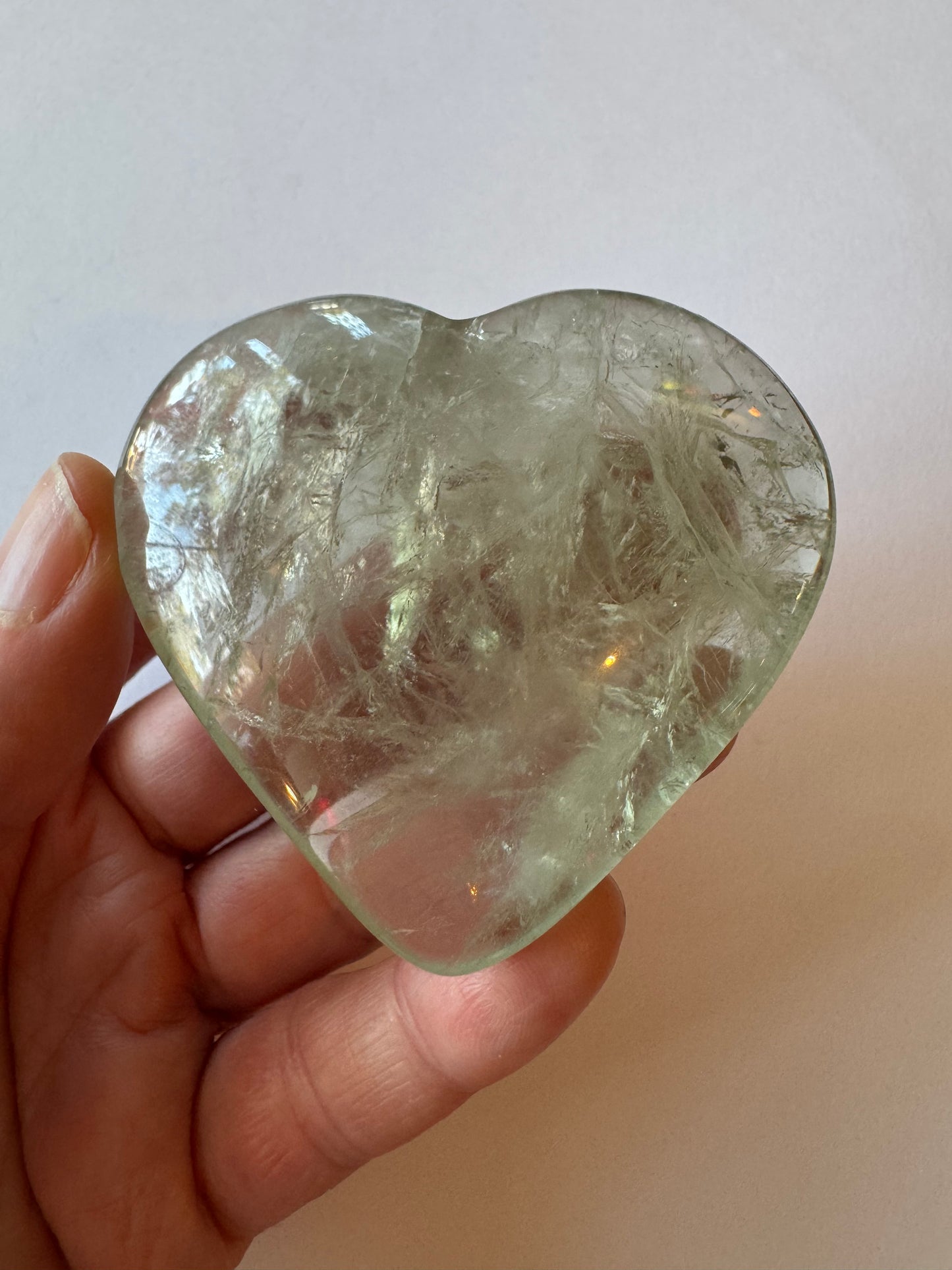 Prasiolite aka Green Amethyst Heart (heat treated)  99 g - Moon Room Shop and Wellness