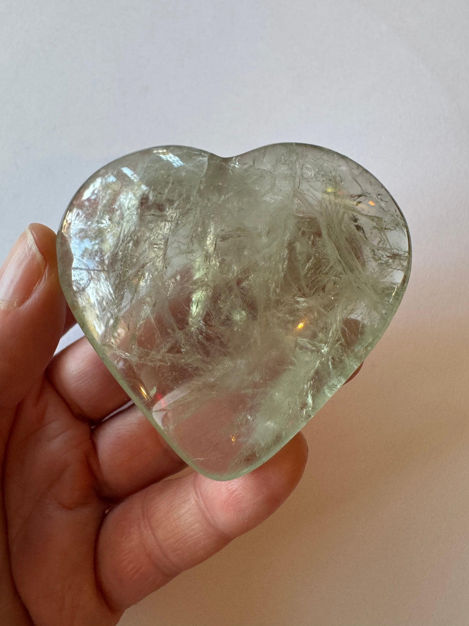 Prasiolite aka Green Amethyst Heart (heat treated)  99 g - Moon Room Shop and Wellness