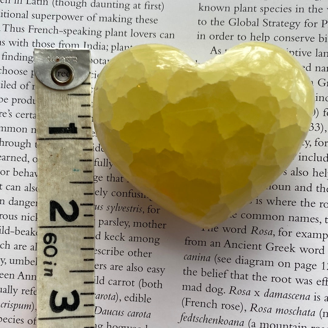 Lemon Calcite Heart 103 Grams - Moon Room Shop and Wellness