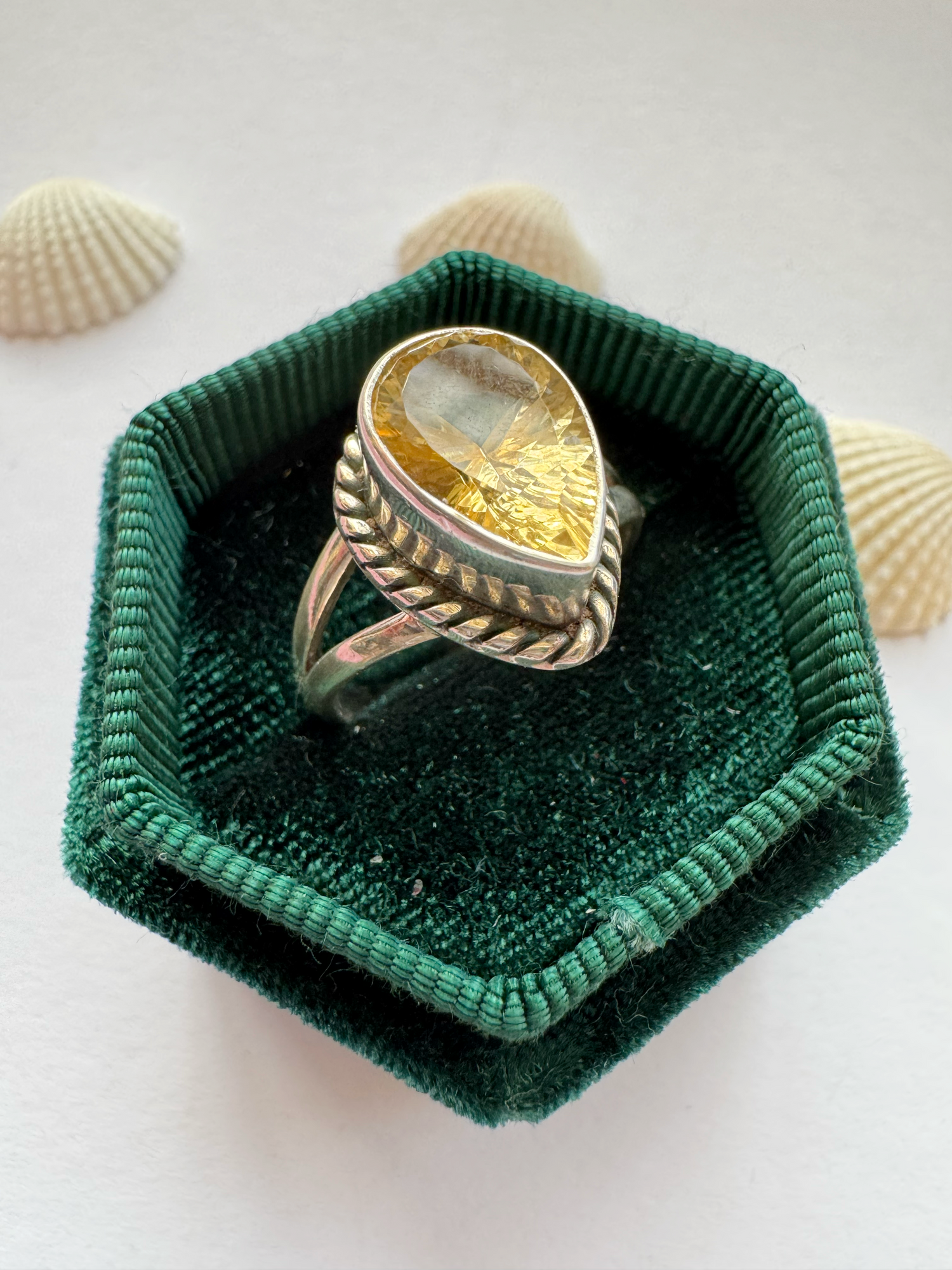 Citrine Sterling Silver Ring Size 8 - Moon Room Shop and Wellness