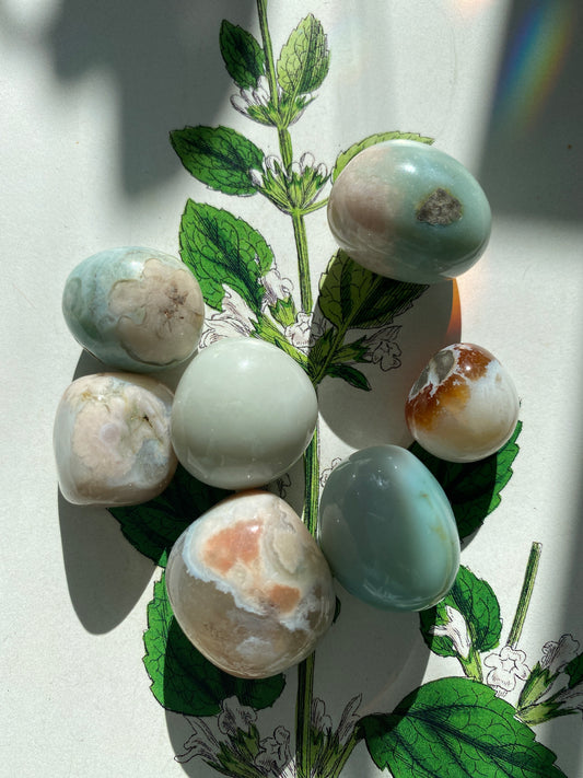 Green Flower Agate Tumbled - Moon Room Shop and Wellness