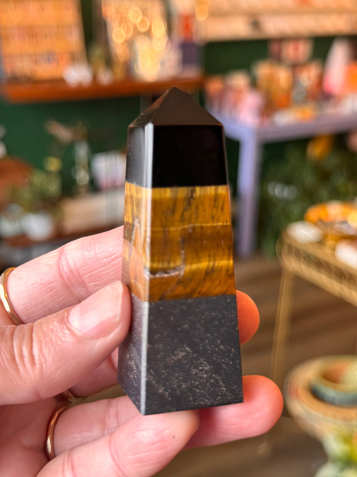 Triple Protection Tower hematite-tiger's eye-obsidian - Moon Room Shop and Wellness