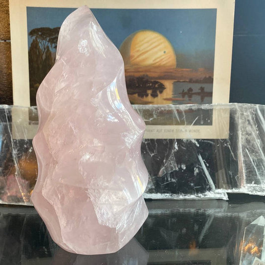 Rose Quartz Flame 3.7 lbs - Moon Room Shop and Wellness