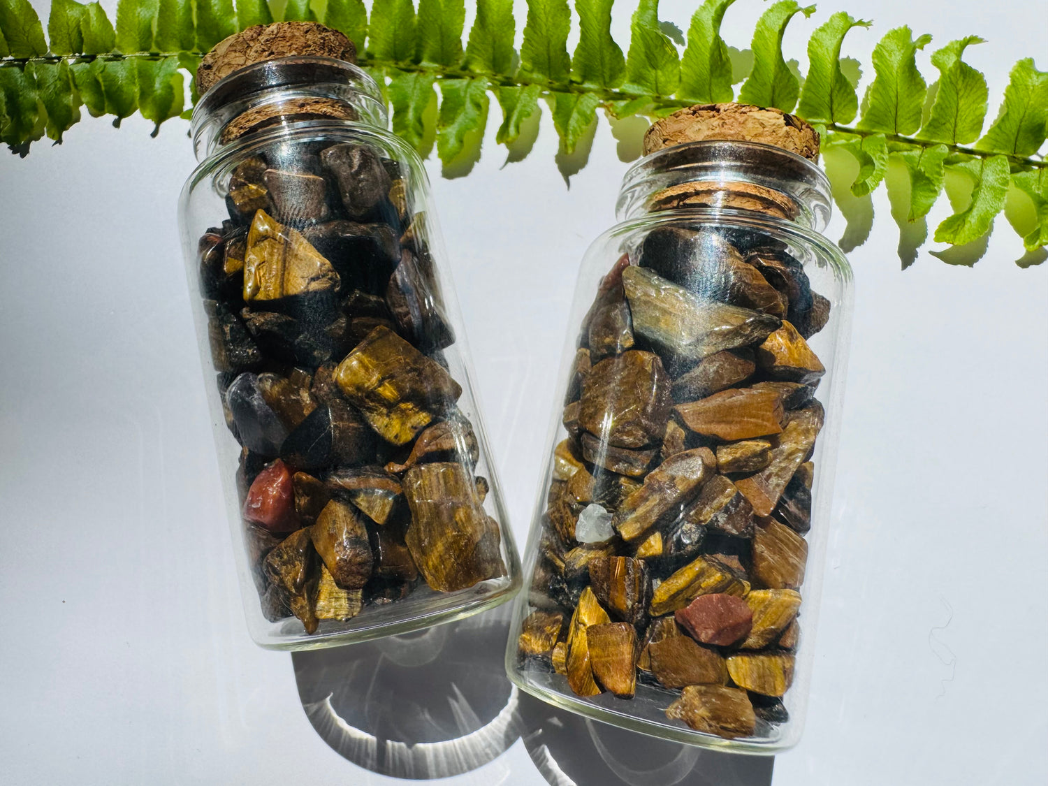 Tiger’s Eye Gem Chip 25 ml Glass Jar - Moon Room Shop and Wellness