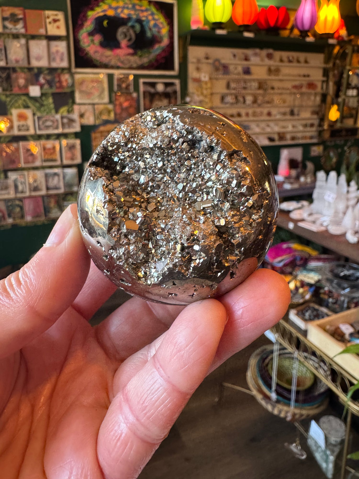 Pyrite Sphere 367 g Peru - Moon Room Shop and Wellness
