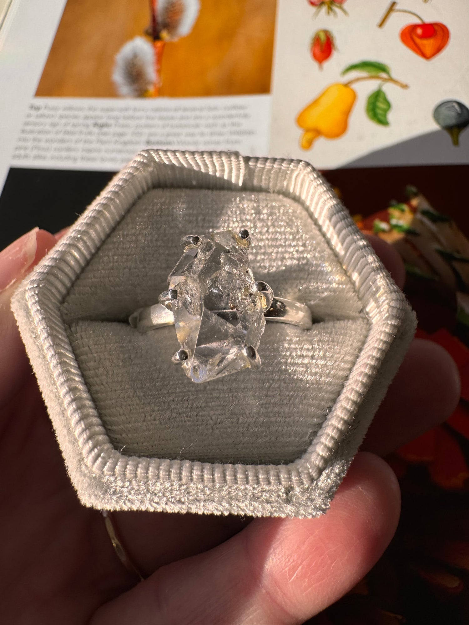 Herkimer Diamond Brilliant Sterling Silver Ring Size 9 - Moon Room Shop and Wellness