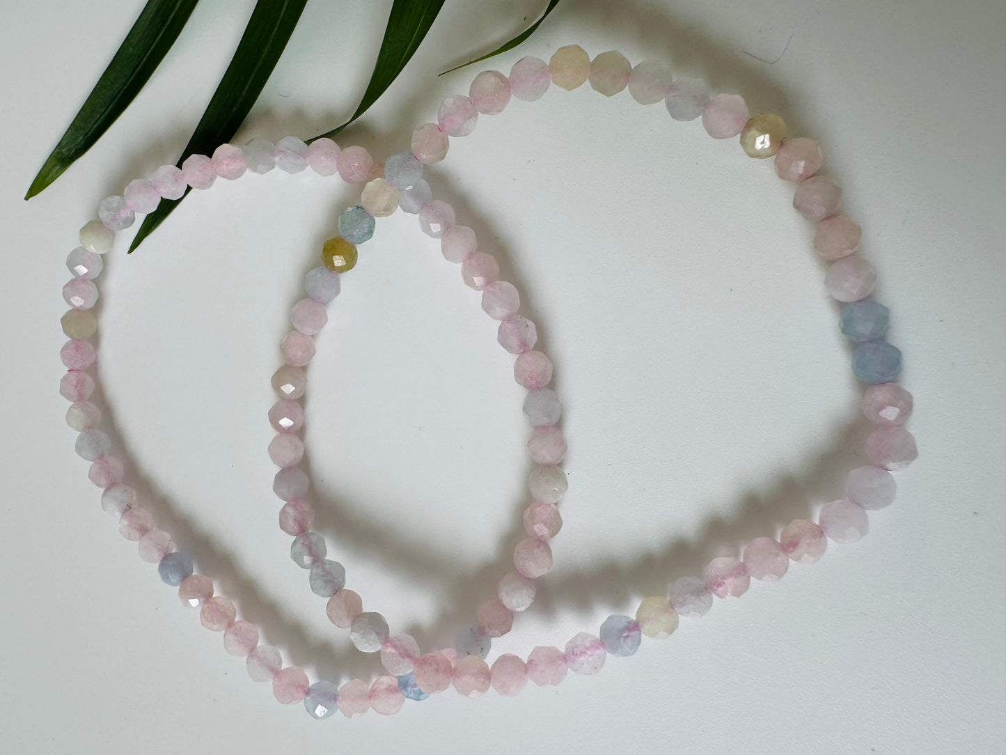 Morganite Faceted Stretch Bracelet 4mm - Moon Room Shop and Wellness