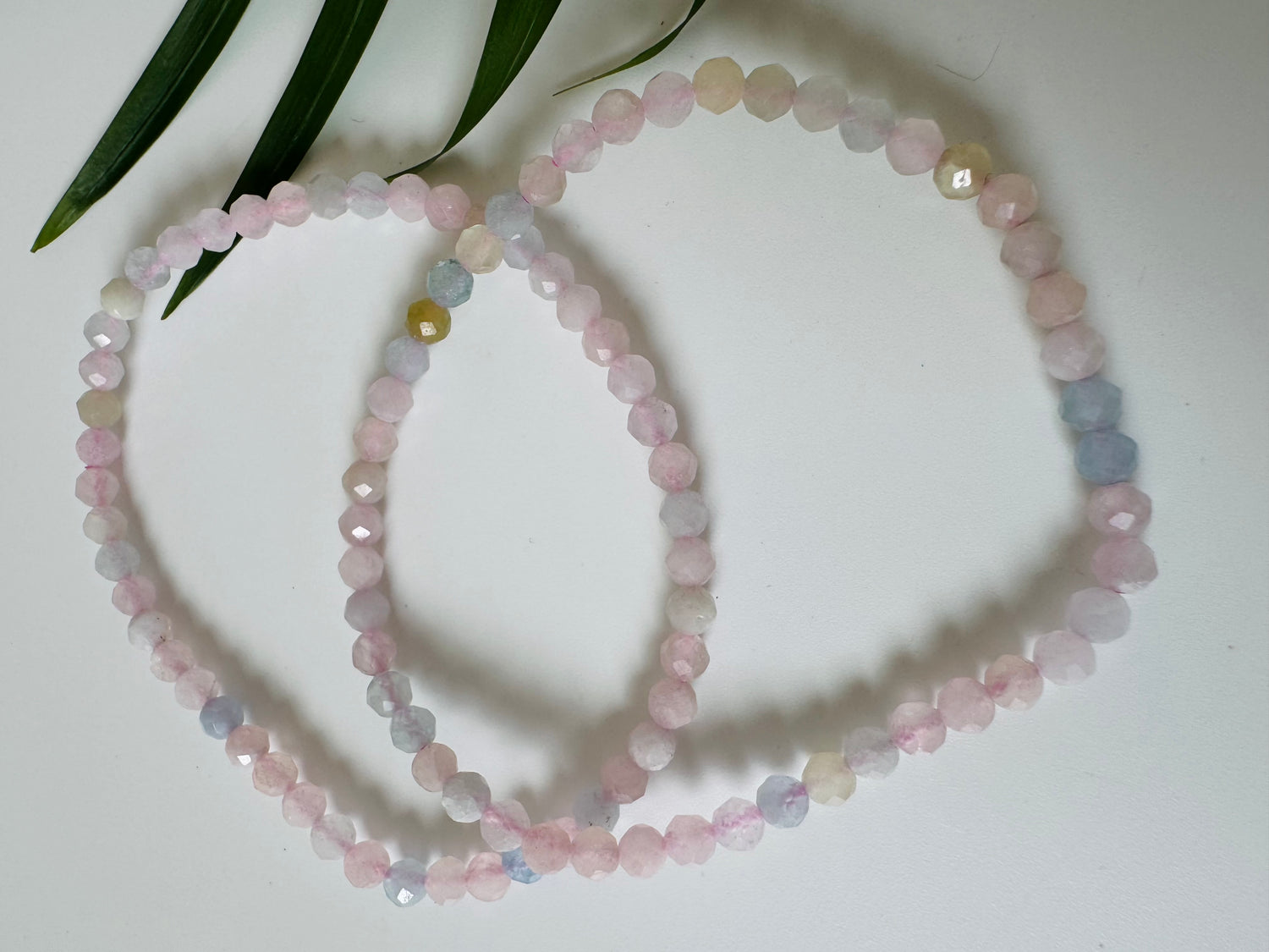 Morganite Faceted Stretch Bracelet 4mm - Moon Room Shop and Wellness