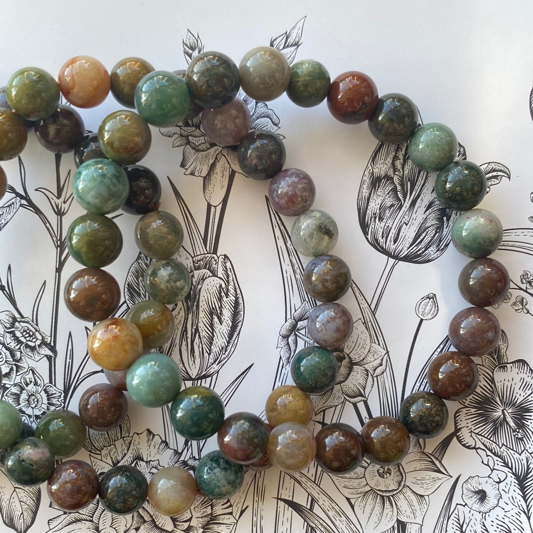 Indian Moss Agate 8mm Stretch Bracelet - Moon Room Shop and Wellness