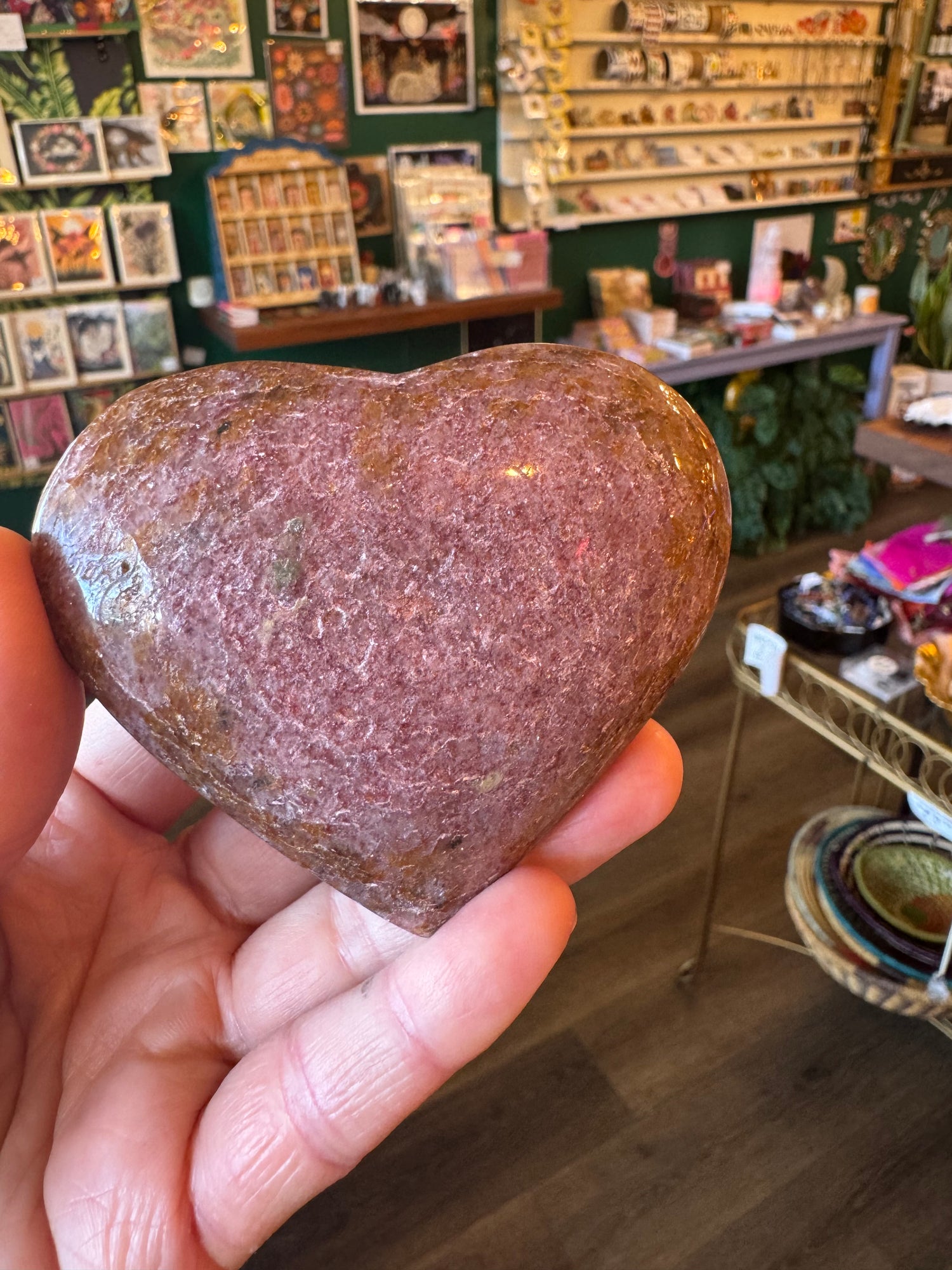 Strawberry Quartz Heart 136 g Brazil - Moon Room Shop and Wellness