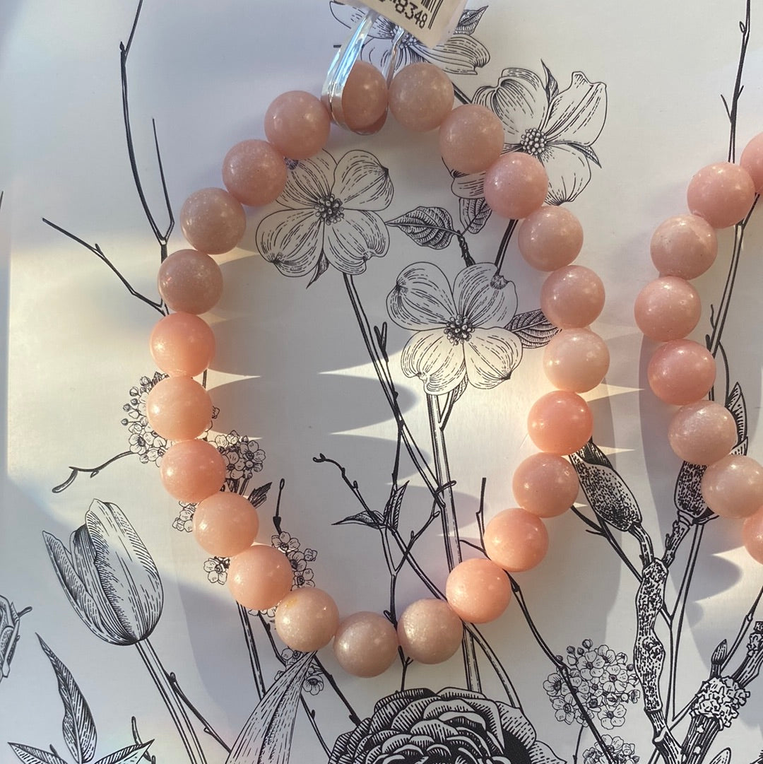 Pink Opal Stretch Bracelet 8 mm - Moon Room Shop and Wellness