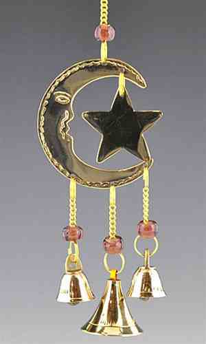 Crescent Moon + Star Brass Chime - Moon Room Shop and Wellness