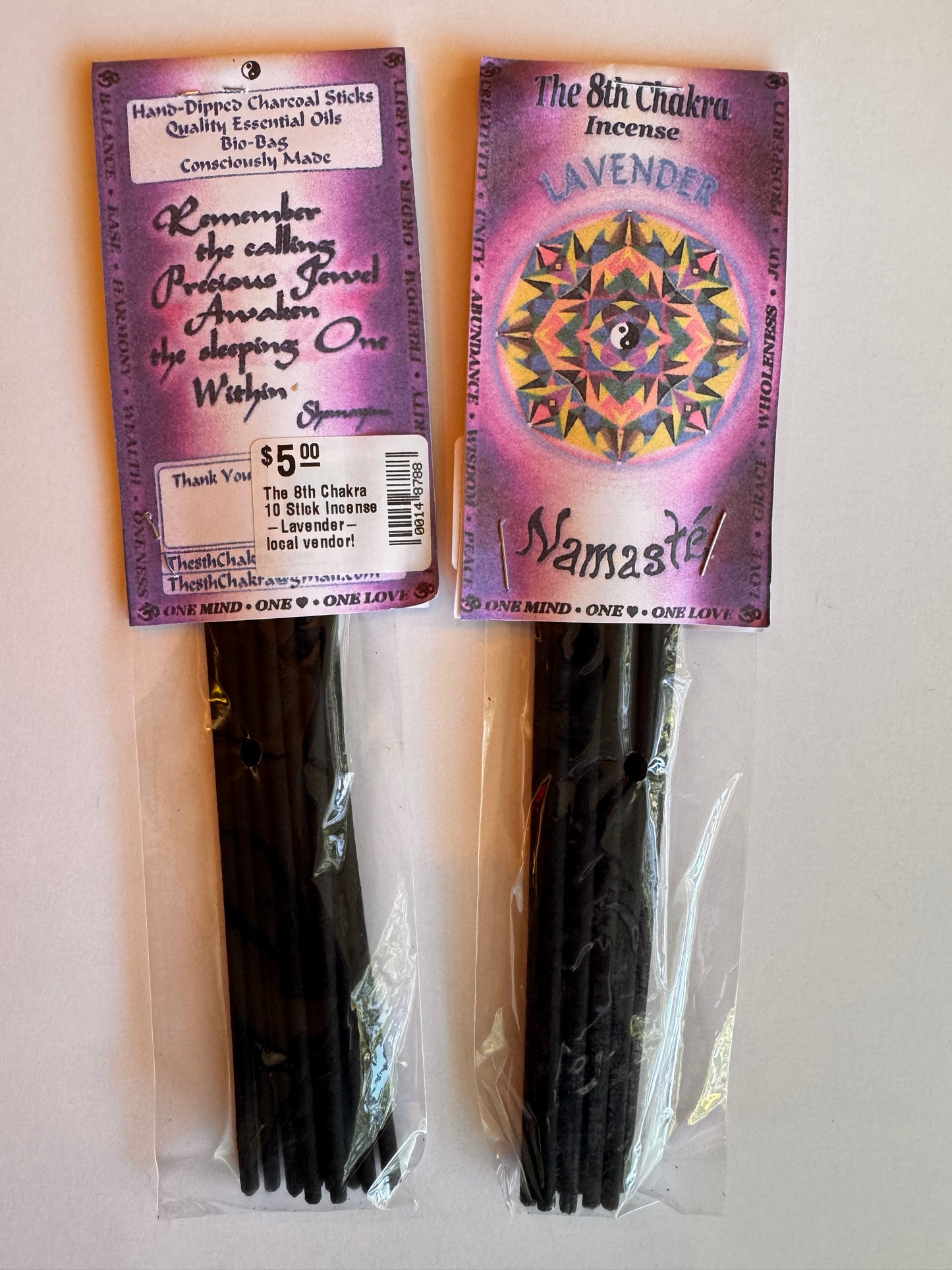 The 8th Chakra 10 Stick Incense -Lavender- local vendor!