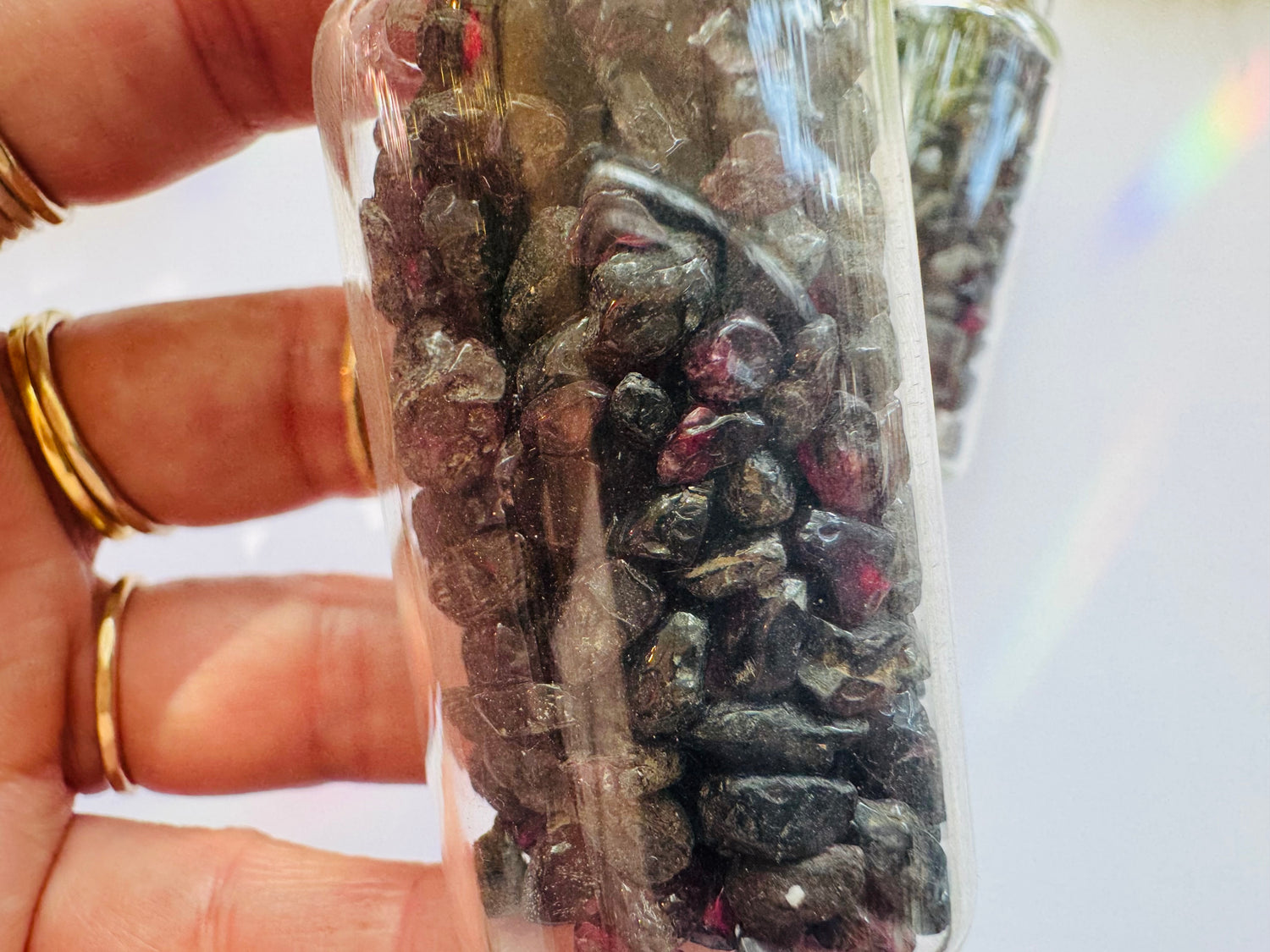 Garnet Gem Chip 25 ml Glass Jar - Moon Room Shop and Wellness