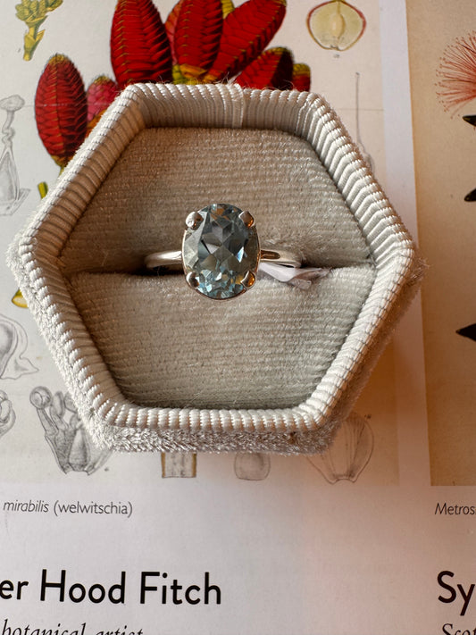 Blue Topaz Sterling Silver Ring Size 6 - Moon Room Shop and Wellness