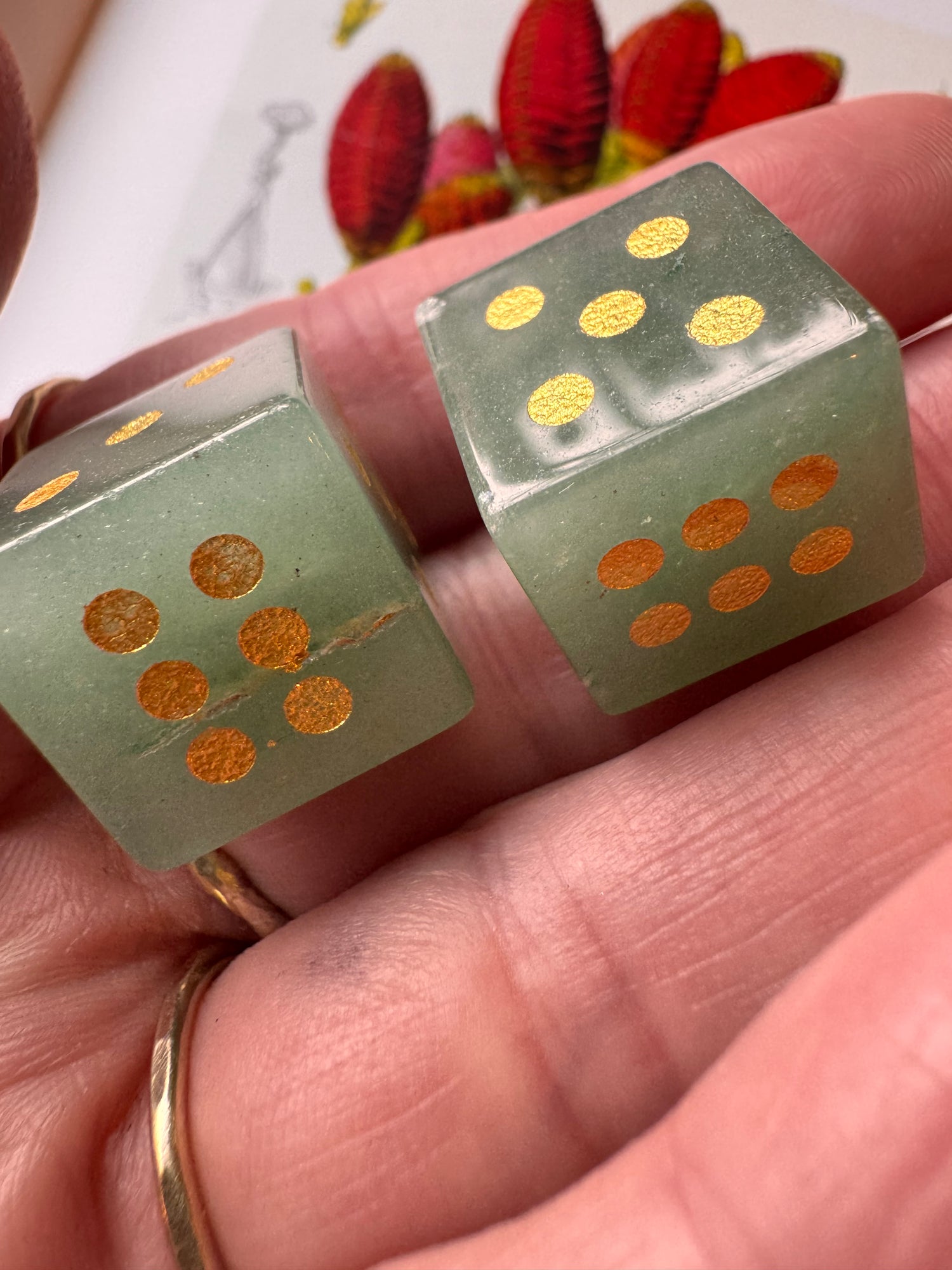 Green Aventurine Carved Dice - Moon Room Shop and Wellness