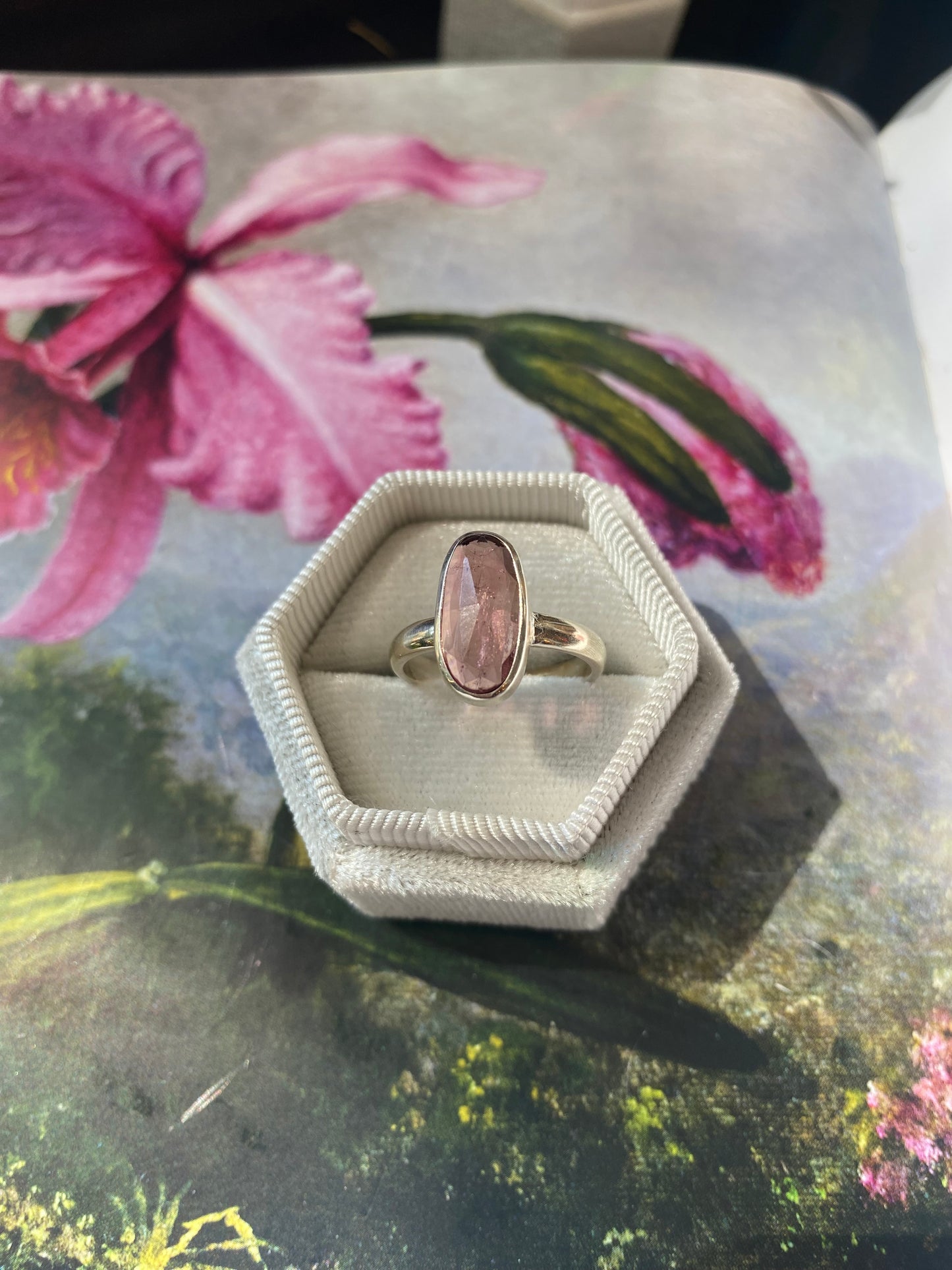 Pink Tourmaline Sterling Silver Ring Size 8 - Moon Room Shop and Wellness