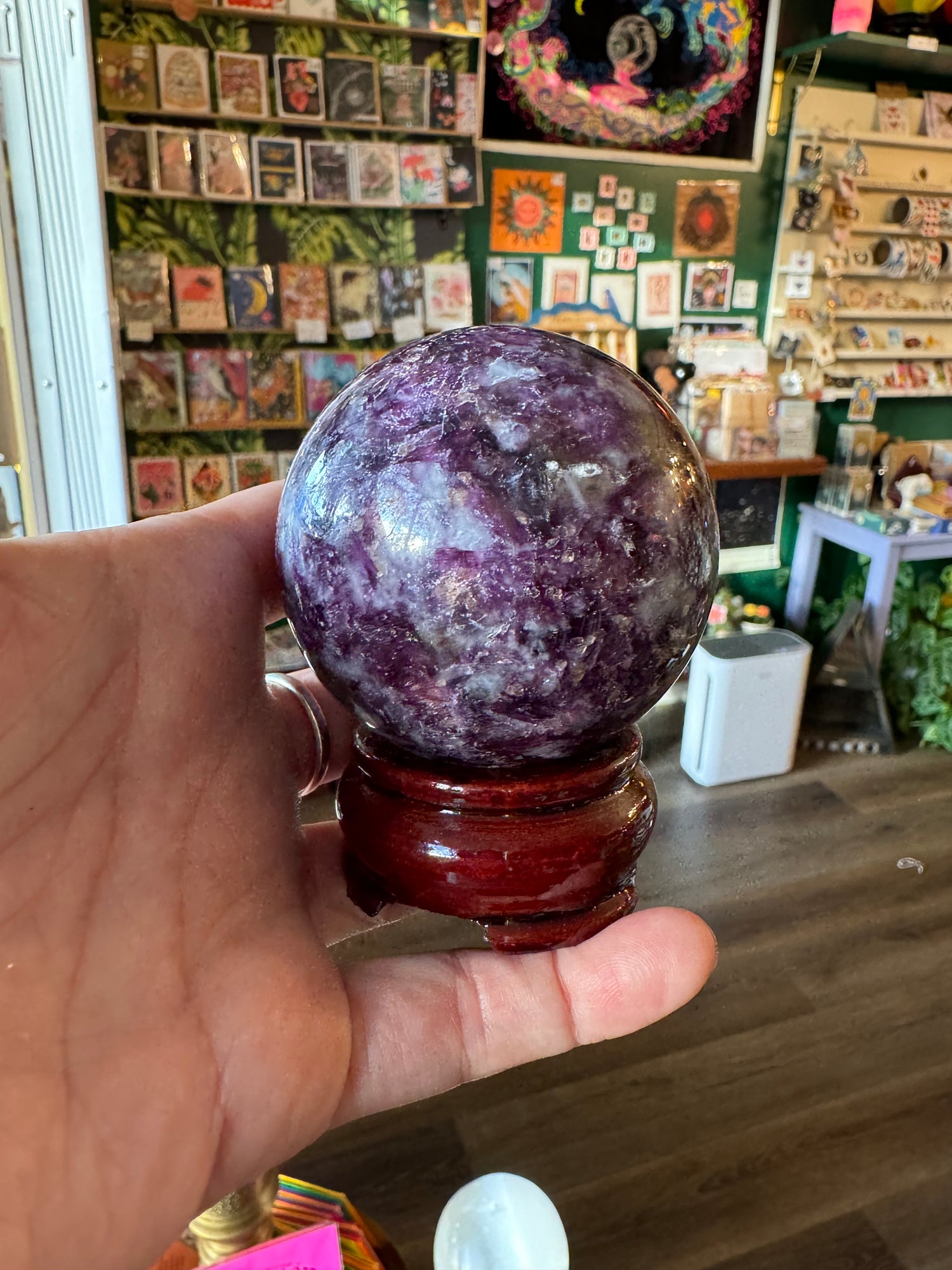 Lepidolite Sphere 330 g - Moon Room Shop and Wellness