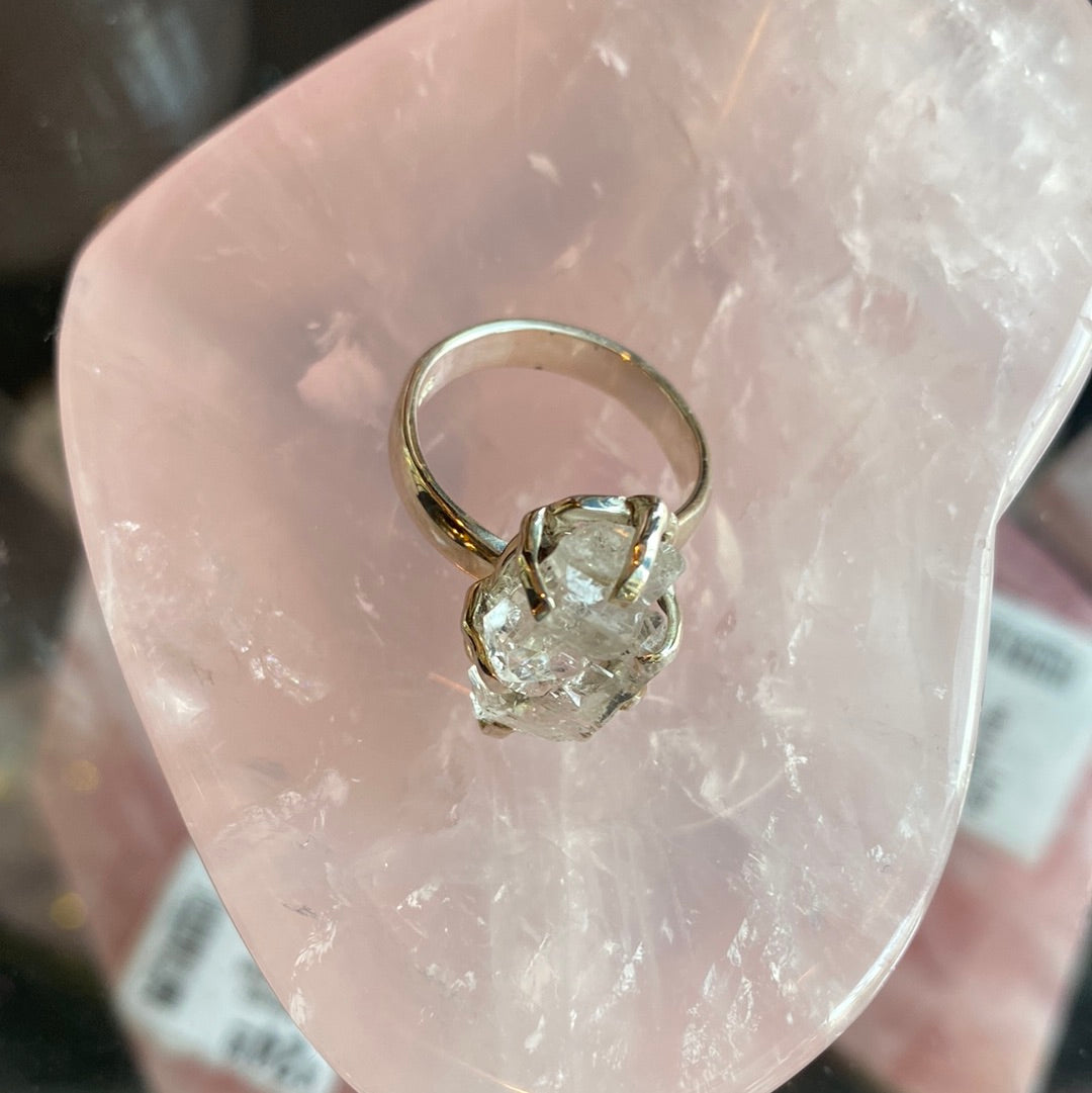 Herkimer Diamond Adjustable Sterling Silver Ring - Moon Room Shop and Wellness