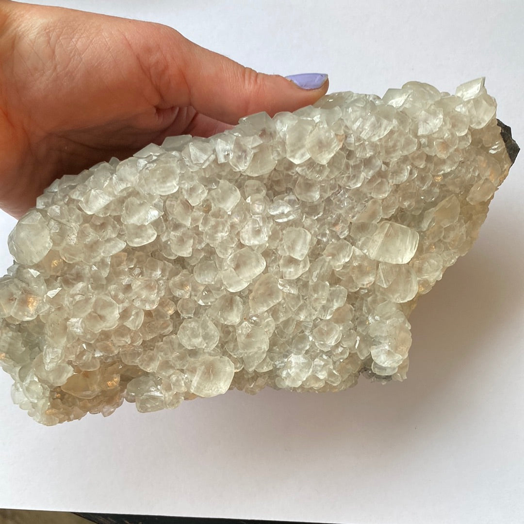 Beautuful Calcite Specimen (U.V. Reactive!) with Wood Stand - Moon Room Shop and Wellness