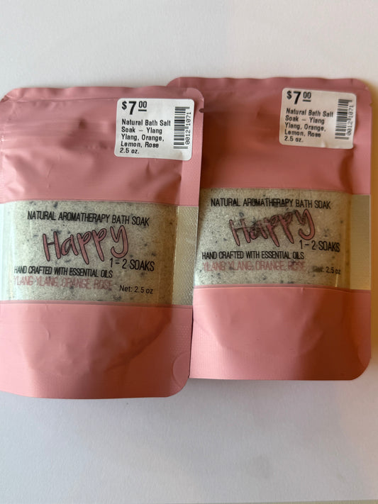 Natural Bath Salt Soak - Ylang Ylang, Orange, Lemon, Rose  2.5 oz.