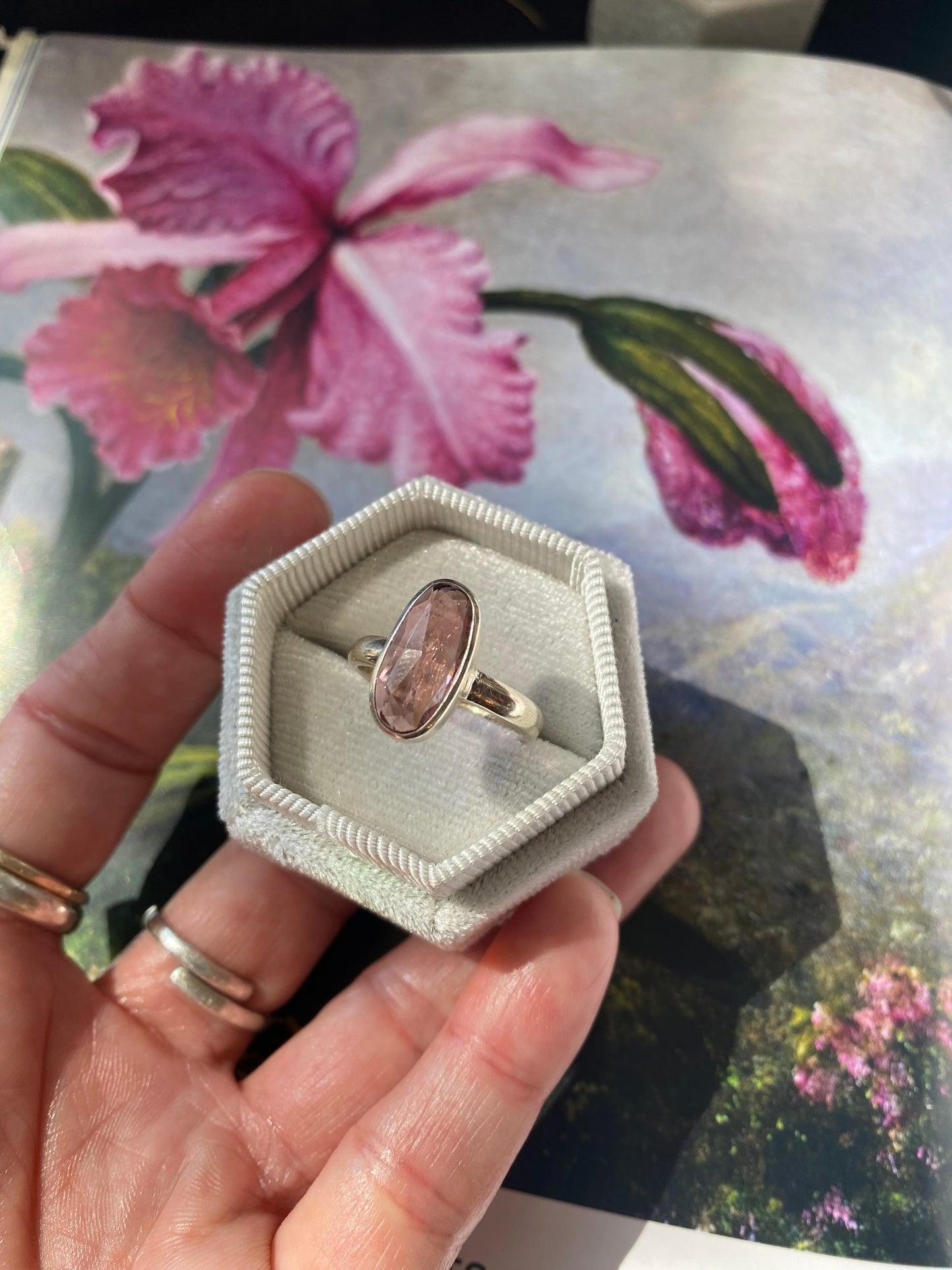 Pink Tourmaline Sterling Silver Ring Size 8 - Moon Room Shop and Wellness