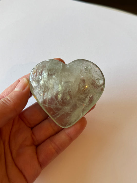 Prasiolite aka Green Amethyst Heart (heat treated)  99 g - Moon Room Shop and Wellness