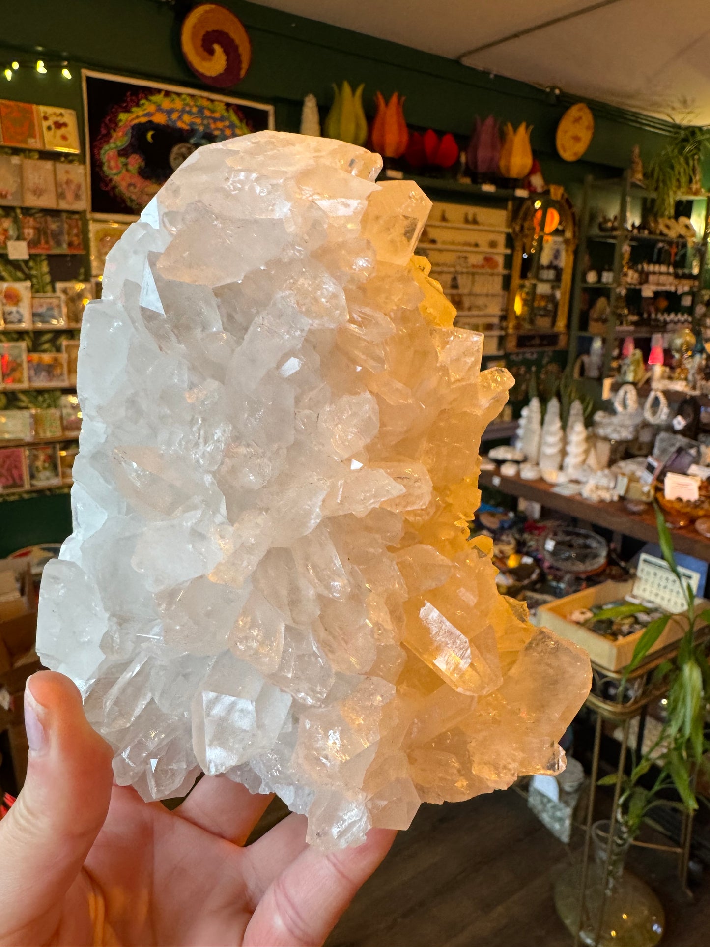 Clear Quartz Cluster Standing Point 2.82 lb Beautiful Brazil - Moon Room Shop and Wellness