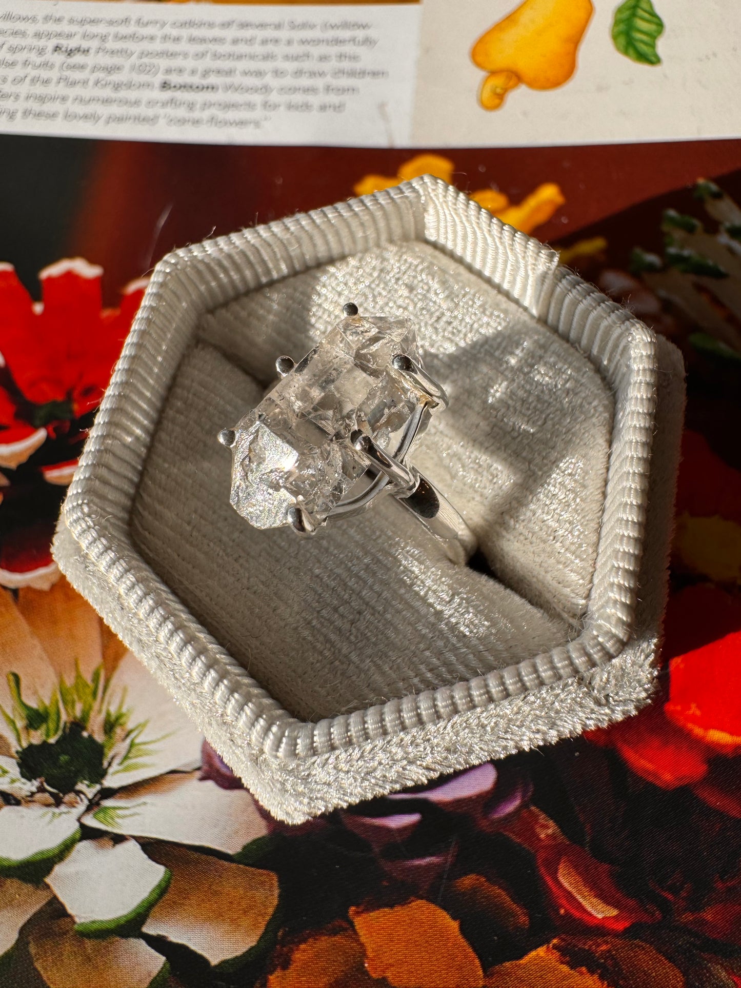 Herkimer Diamond Brilliant Sterling Silver Ring Size 7 - Moon Room Shop and Wellness
