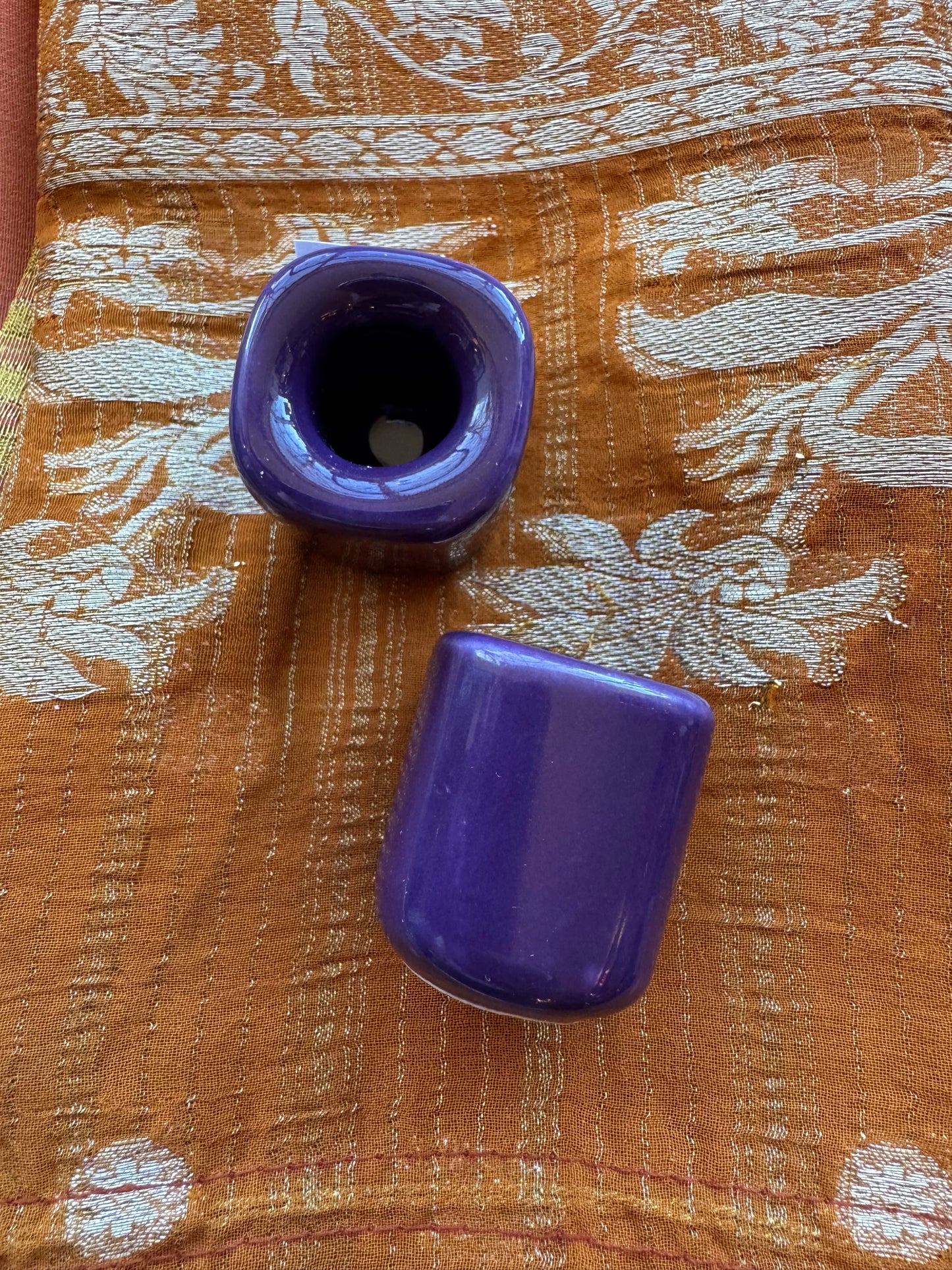 Ceramic Chime Candle Holder- Purple