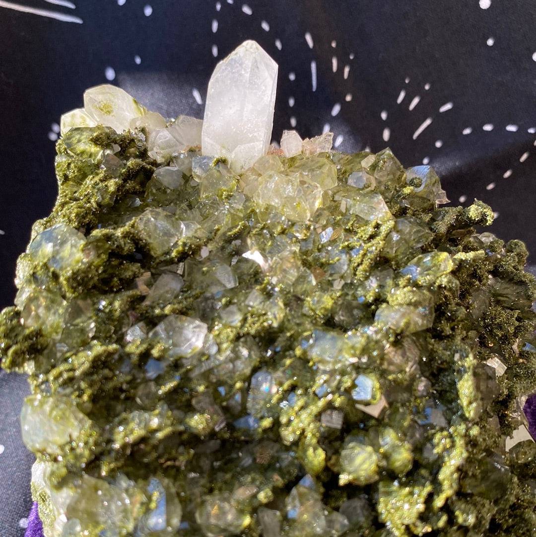 Epidote Quartz Specimen 1.3 lbs - Moon Room Shop and Wellness