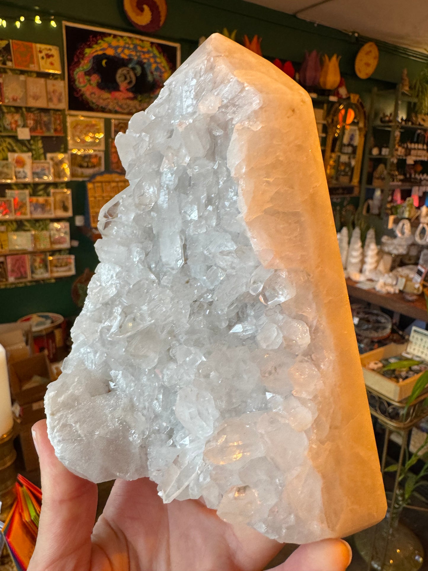 Clear Quartz Cluster Standing Point 2.54 lb Beautiful Brazil - Moon Room Shop and Wellness