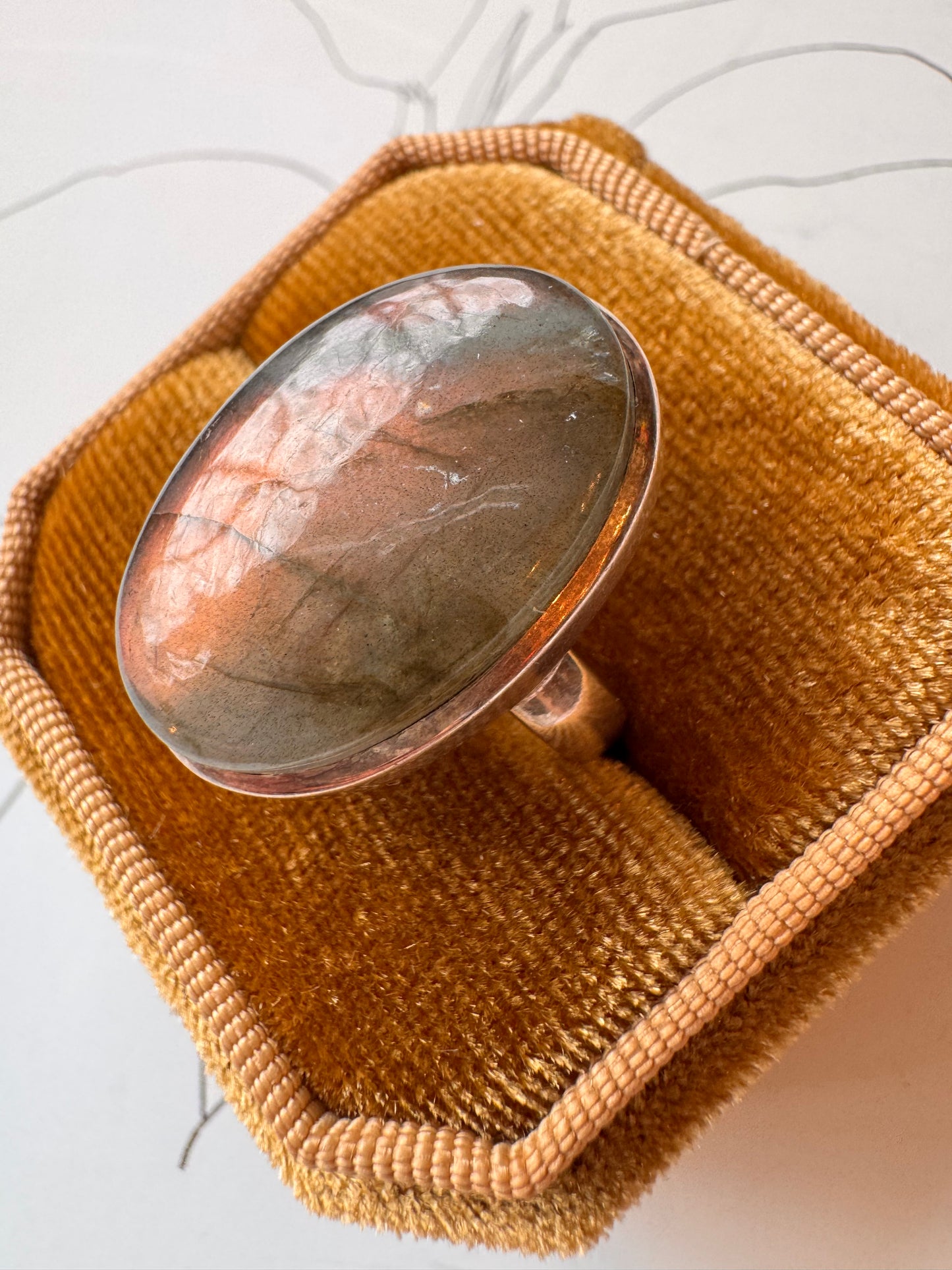 Purple Flash Labradorite Sterling Silver Ring - Moon Room Shop and Wellness