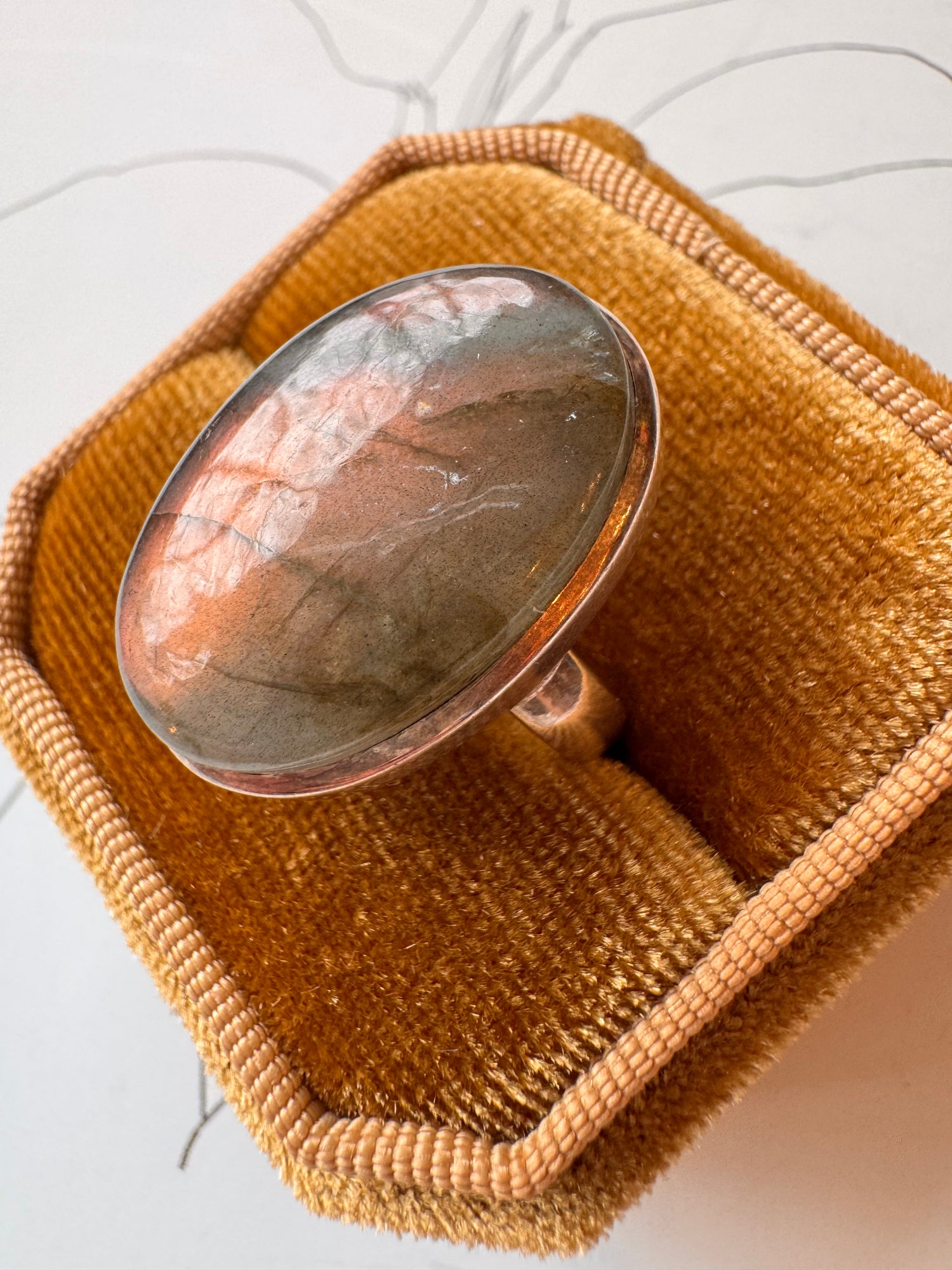 Purple Flash Labradorite Sterling Silver Ring - Moon Room Shop and Wellness