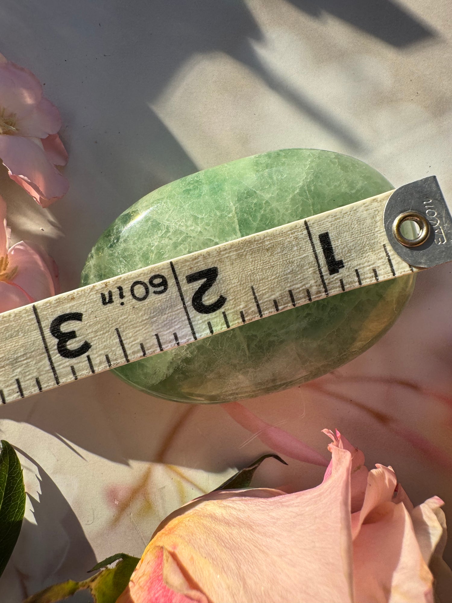 Green Fluorite Palmstone 162 g - Moon Room Shop and Wellness