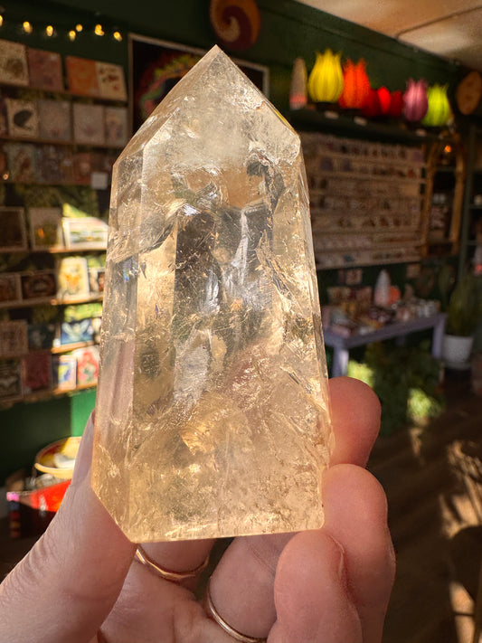 Natural Citrine Tower 168 g Aracuai, Minas Gerais, Brazil - Moon Room Shop and Wellness