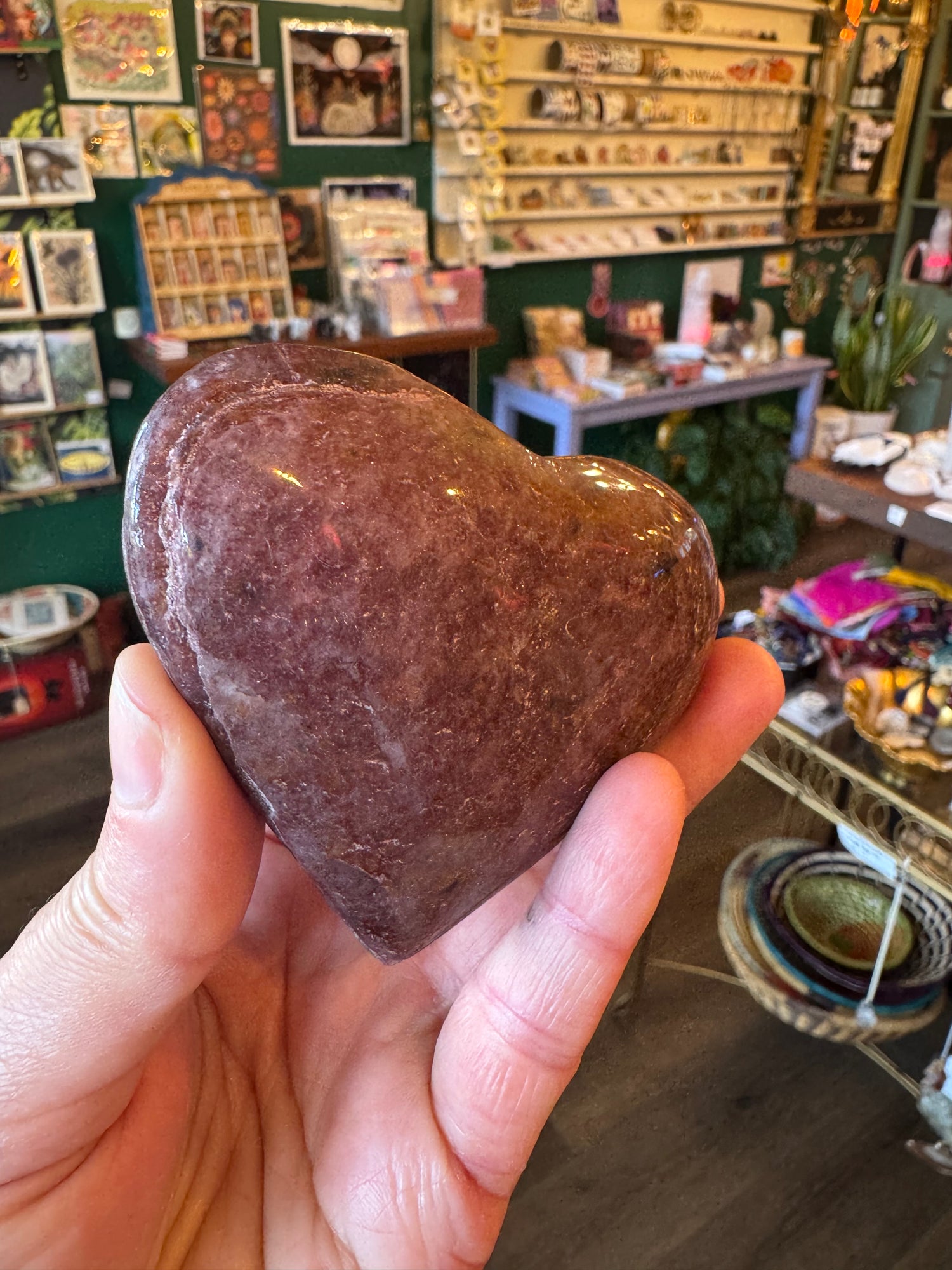 Strawberry Quartz Heart 165 g Brazil - Moon Room Shop and Wellness