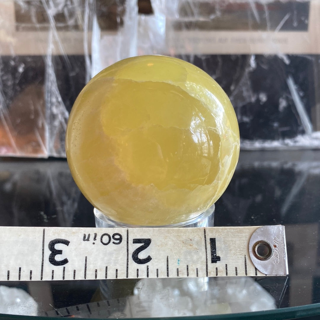Lemon Calcite Sphere 348 Grams - Moon Room Shop and Wellness