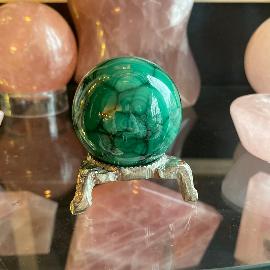 Malachite Sphere 121 g - Moon Room Shop and Wellness