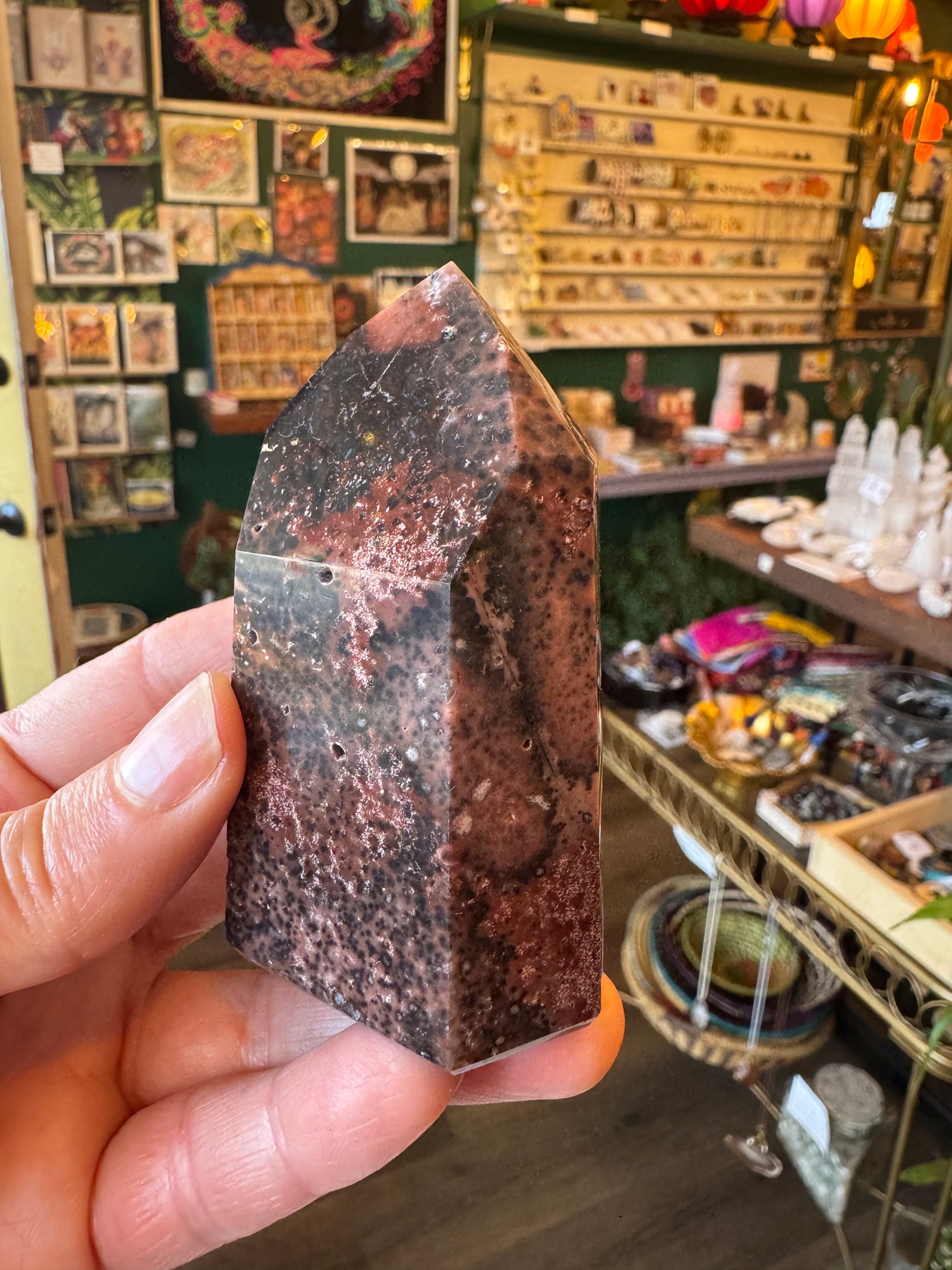 Chalcedony & Druzy Quartz Tower 172 g Brazil - Moon Room Shop and Wellness