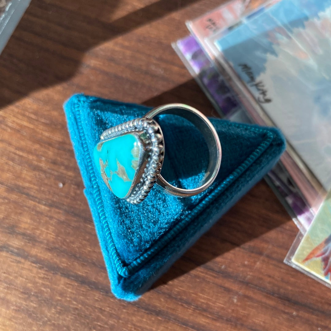 Beautiful Turquoise Sterling Silver Ring - Adjustable 5-7 - Moon Room Shop and Wellness