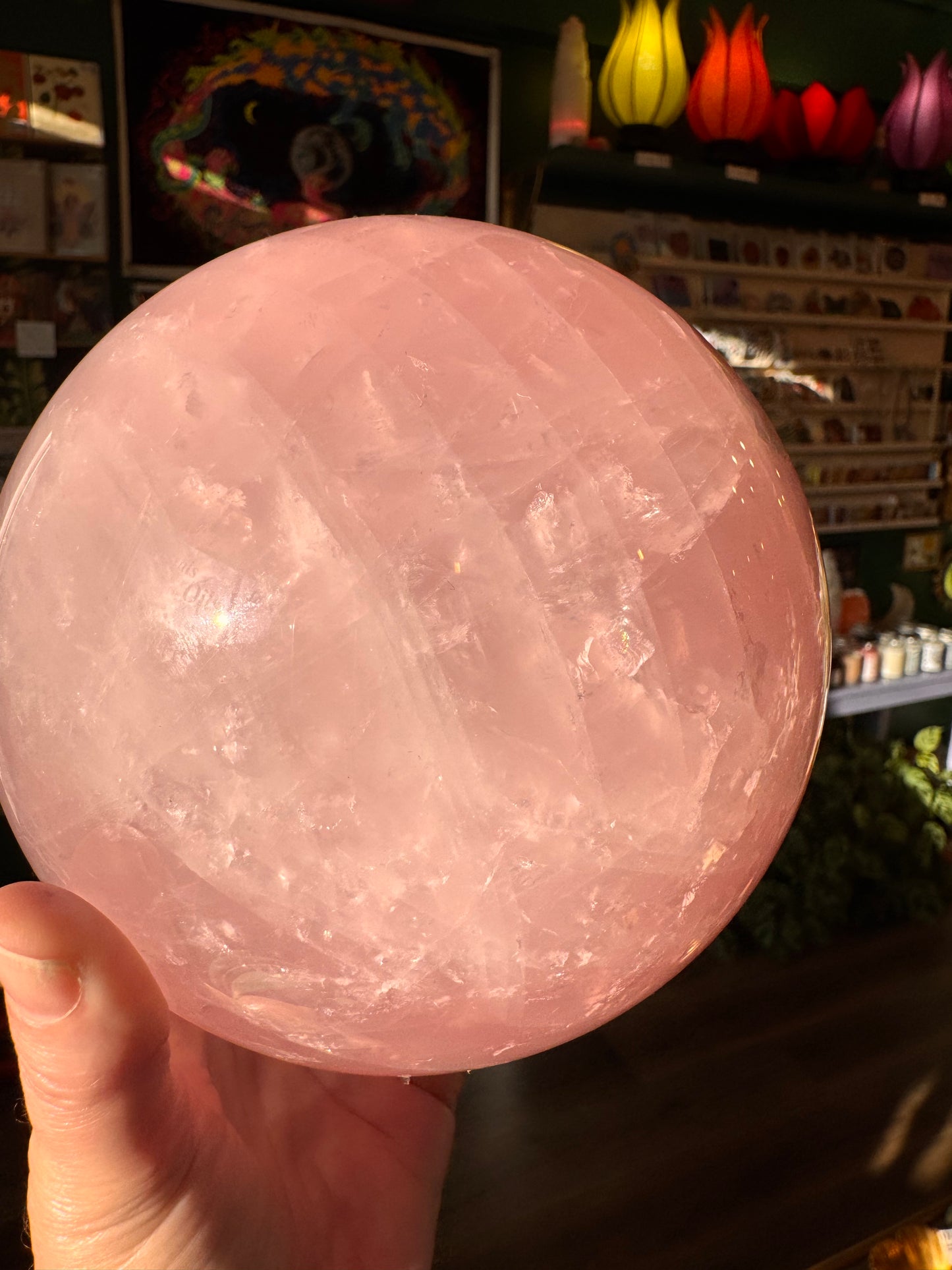 Rose Quartz Gorgeous Pink Sphere 8 lb - Moon Room Shop and Wellness