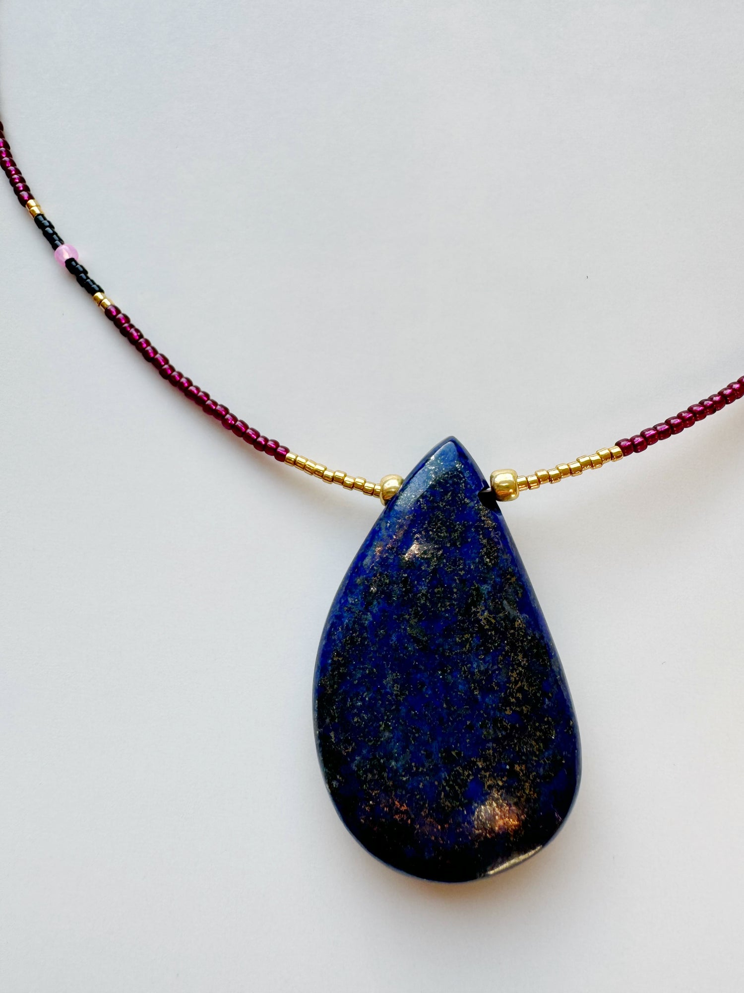 Lapis Lazuli Handmade Necklace Gold Fill - Moon Room Shop and Wellness