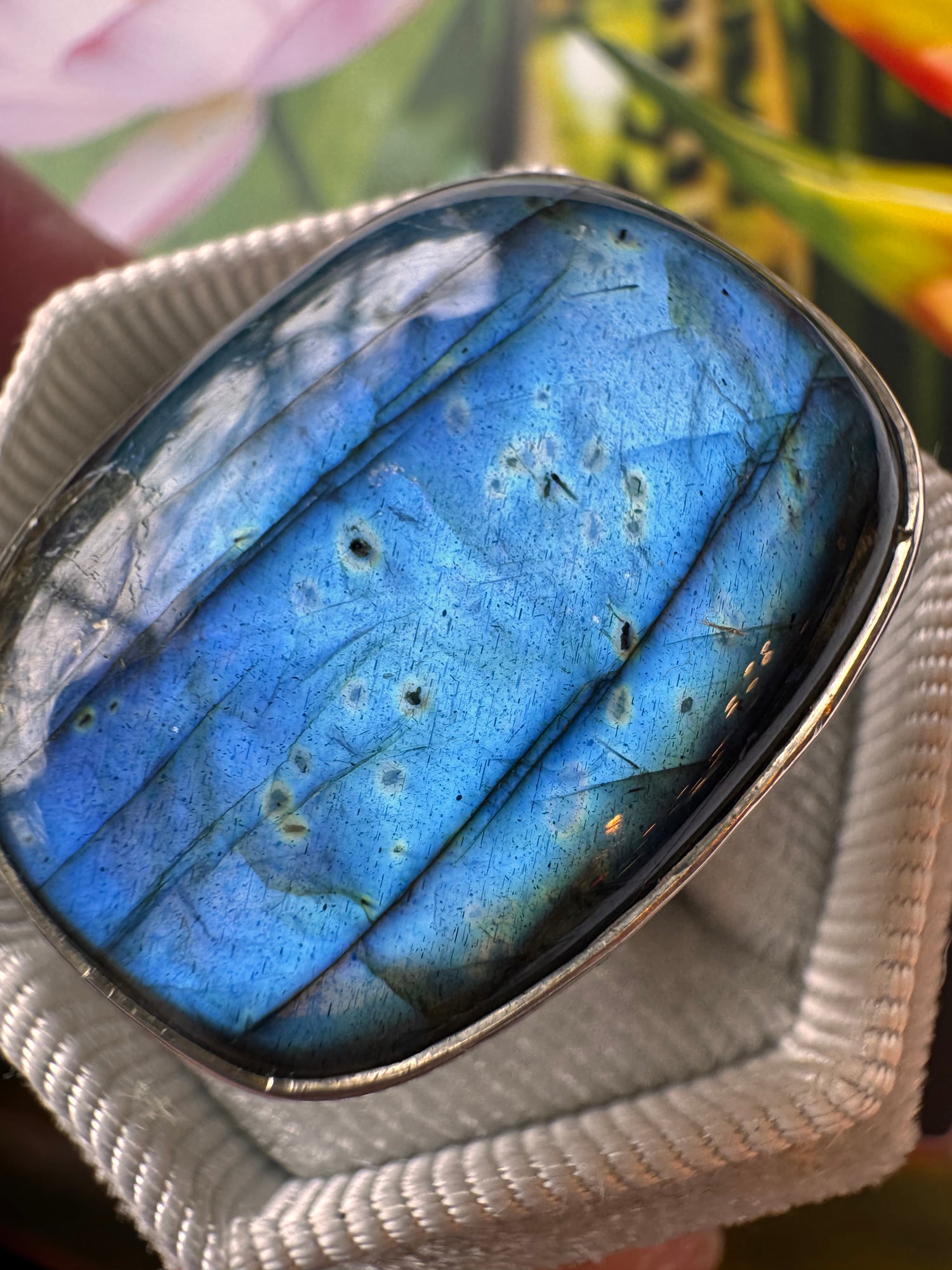 Labradorite Sterling Silver Ring Size Adjustable6-8 - Moon Room Shop and Wellness