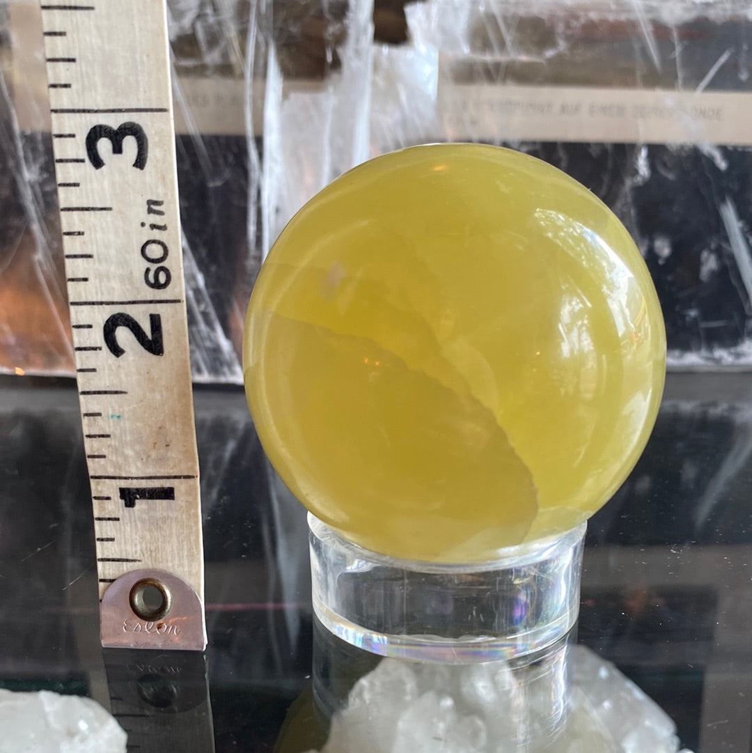 Lemon Calcite Sphere 395 Grams - Moon Room Shop and Wellness