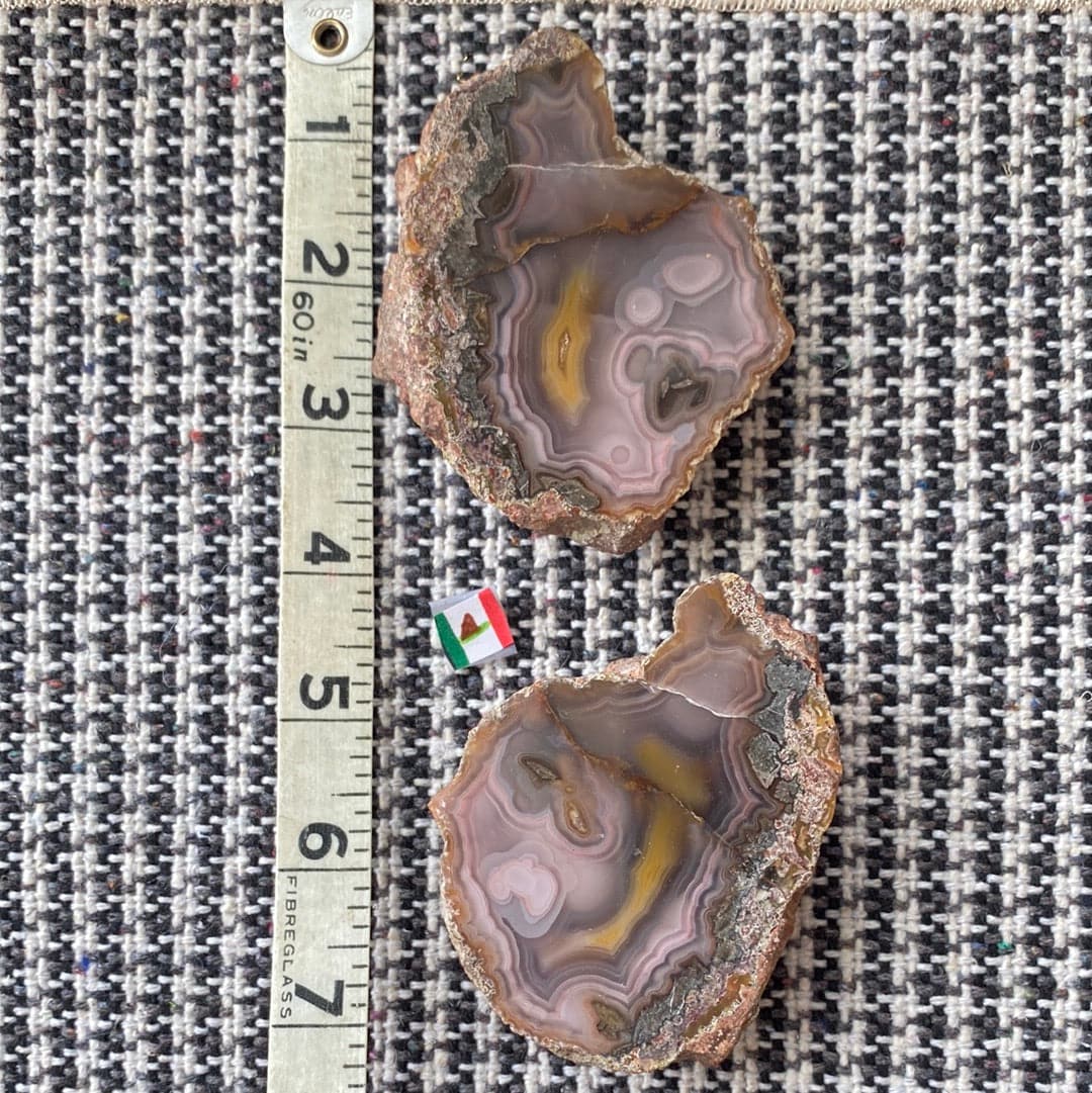 Banded Agate Geode Pair- Mexico (2 Piece) - Moon Room Shop and Wellness