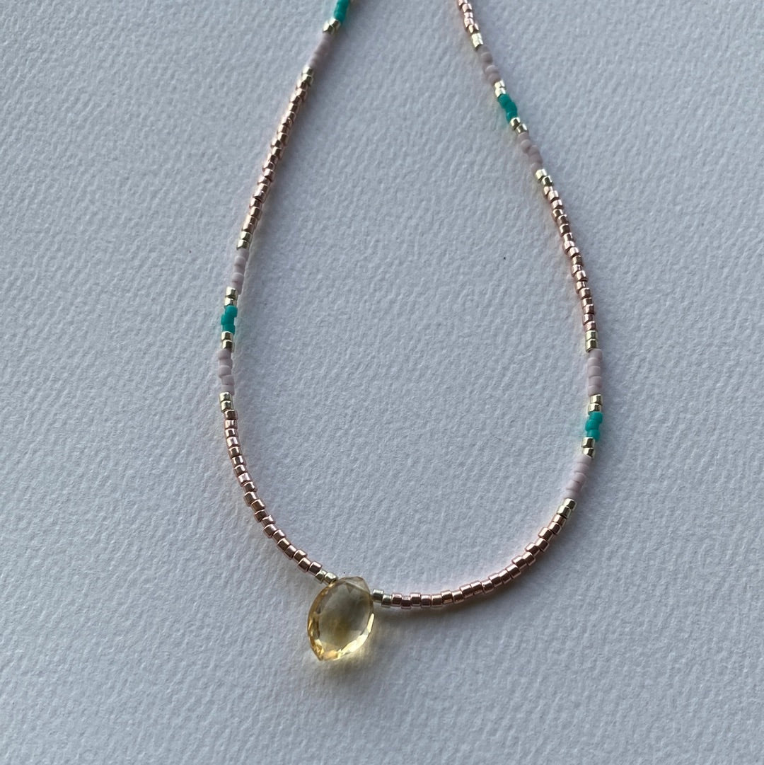 Citrine + Seed Bead Necklace - Moon Room Shop and Wellness