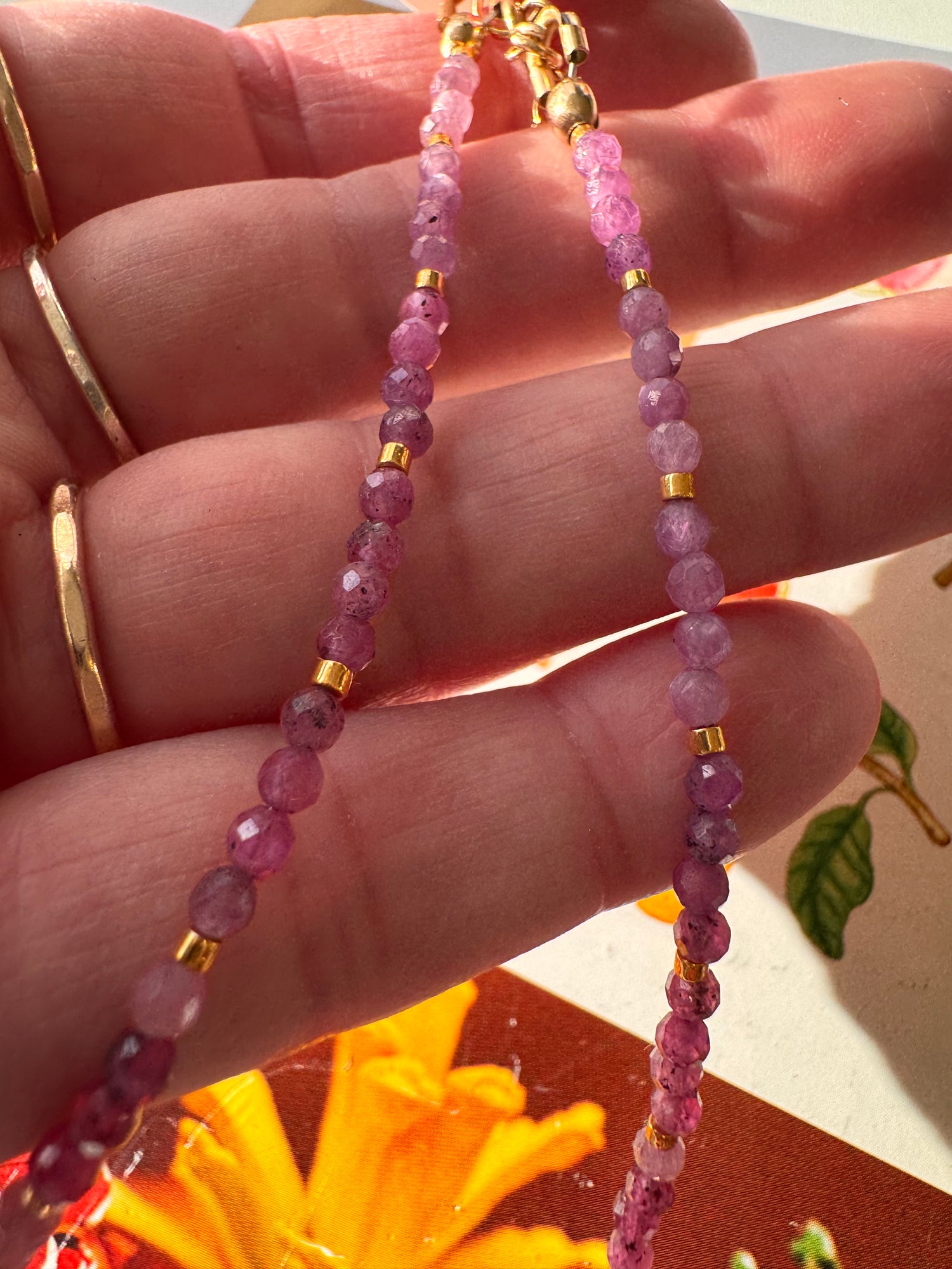 Soul Pretty Ruby Faceted Gold Fill Handmade Necklace - Moon Room Shop and Wellness